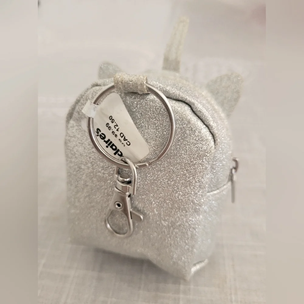 NWT-Claire's Glitter Unicorn Change Purse Mini Backpack With Key chain